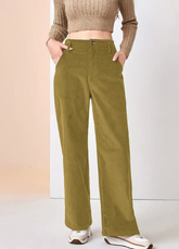 Retro Braune Drapierte High Waist Hose